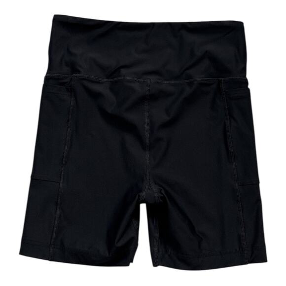 Lands End Women's 6" High Waisted Bike Swim Shorts Black Size Small 6-8 Pockets - Picture 3 of 6